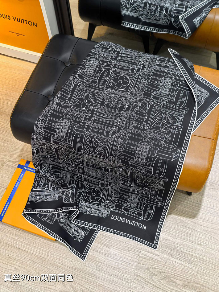 最高級ルイヴィトンスーパーコピー Louis Vuitton カレ90・マイ LV ラゲージ ノワール M96671 ルイヴィトン スカーフ 人気 - 画像 (5)