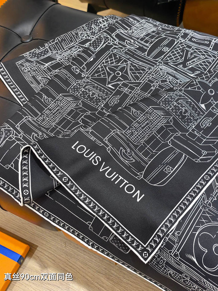 最高級ルイヴィトンスーパーコピー Louis Vuitton カレ90・マイ LV ラゲージ ノワール M96671 ルイヴィトン スカーフ 人気 - 画像 (4)