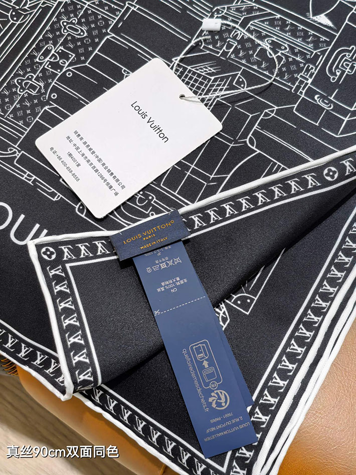 最高級ルイヴィトンスーパーコピー Louis Vuitton カレ90・マイ LV ラゲージ ノワール M96671 ルイヴィトン スカーフ 人気 - 画像 (3)