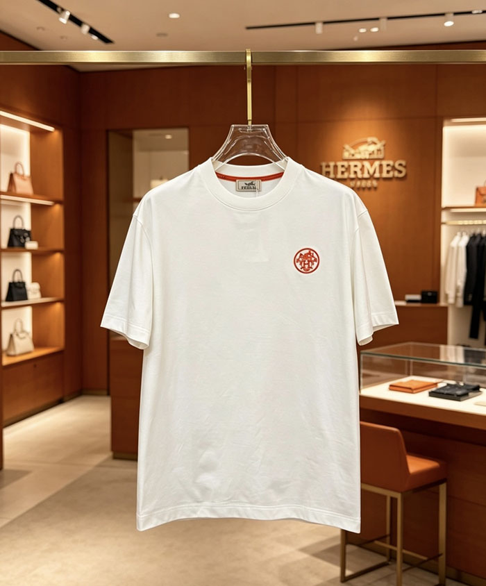 最高級エルメススーパーコピー HERMESコットン100% 2026年春夏最新作 半袖クルーネックTシャツ - ハイエンドカスタマイズ clothes202600376 エルメス メンズTシャツ 白 - 画像 (5)