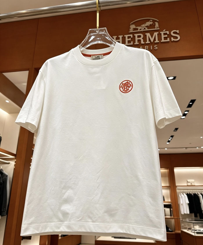 最高級エルメススーパーコピー HERMESコットン100% 2026年春夏最新作 半袖クルーネックTシャツ - ハイエンドカスタマイズ clothes202600376 エルメス メンズTシャツ 白 - 画像 (10)