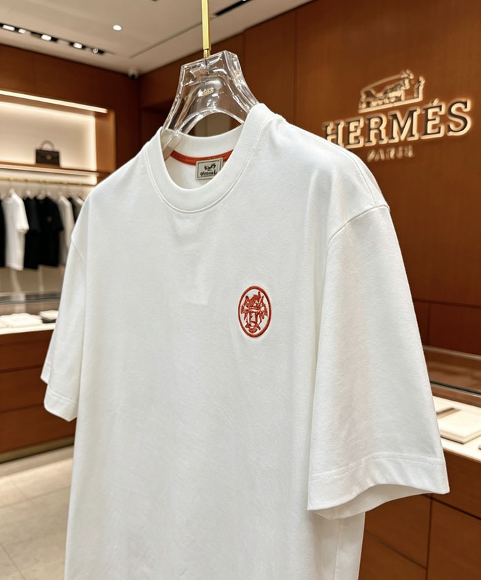 最高級エルメススーパーコピー HERMESコットン100% 2026年春夏最新作 半袖クルーネックTシャツ - ハイエンドカスタマイズ clothes202600376 エルメス メンズTシャツ 白 - 画像 (9)