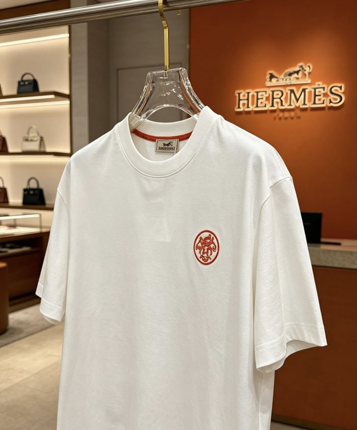 最高級エルメススーパーコピー HERMESコットン100% 2026年春夏最新作 半袖クルーネックTシャツ - ハイエンドカスタマイズ clothes202600376 エルメス メンズTシャツ 白 - 画像 (8)