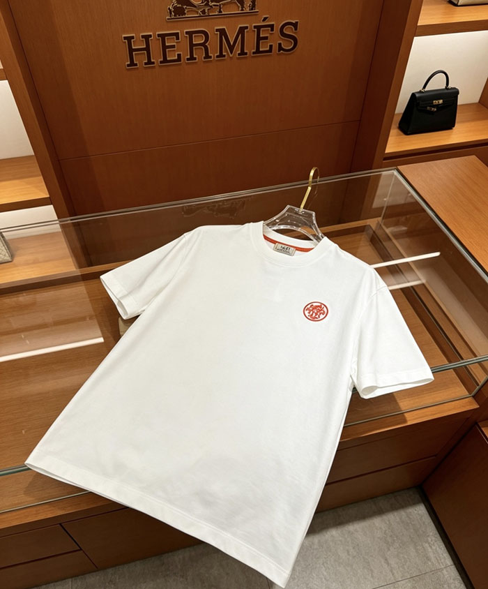 最高級エルメススーパーコピー HERMESコットン100% 2026年春夏最新作 半袖クルーネックTシャツ - ハイエンドカスタマイズ clothes202600376 エルメス メンズTシャツ 白 - 画像 (6)