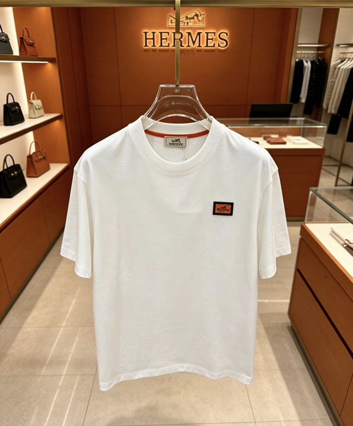 最高級エルメススーパーコピー HERMES コットン100% 2026年春夏最新作 半袖クルーネックTシャツ - ハイエンドカスタマイズ clothes202600377 エルメス メンズ Tシャツ 白 - 画像 (4)