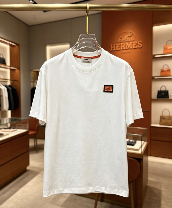 最高級エルメススーパーコピー HERMES コットン100% 2026年春夏最新作 半袖クルーネックTシャツ - ハイエンドカスタマイズ clothes202600377 エルメス メンズ Tシャツ 白 - 画像 (3)