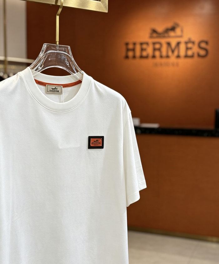 最高級エルメススーパーコピー HERMES コットン100% 2026年春夏最新作 半袖クルーネックTシャツ - ハイエンドカスタマイズ clothes202600377 エルメス メンズ Tシャツ 白 - 画像 (11)