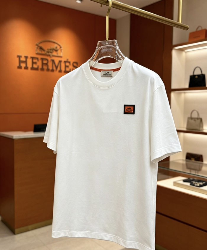 最高級エルメススーパーコピー HERMES コットン100% 2026年春夏最新作 半袖クルーネックTシャツ - ハイエンドカスタマイズ clothes202600377 エルメス メンズ Tシャツ 白 - 画像 (10)