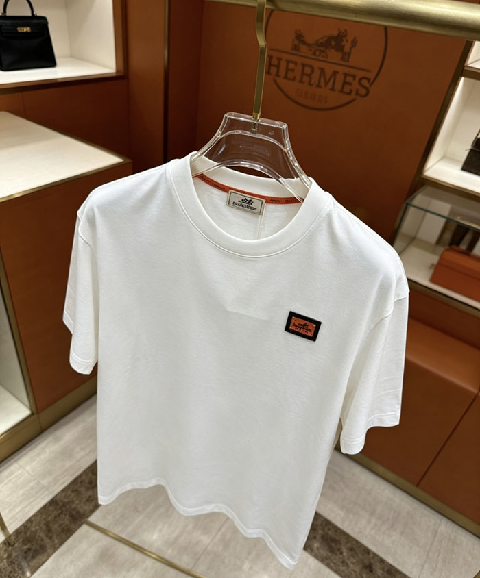 最高級エルメススーパーコピー HERMES コットン100% 2026年春夏最新作 半袖クルーネックTシャツ - ハイエンドカスタマイズ clothes202600377 エルメス メンズ Tシャツ 白 - 画像 (8)