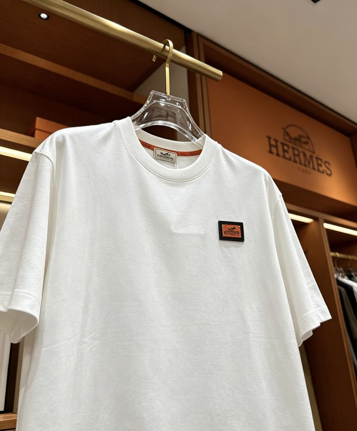最高級エルメススーパーコピー HERMES コットン100% 2026年春夏最新作 半袖クルーネックTシャツ - ハイエンドカスタマイズ clothes202600377 エルメス メンズ Tシャツ 白 - 画像 (7)