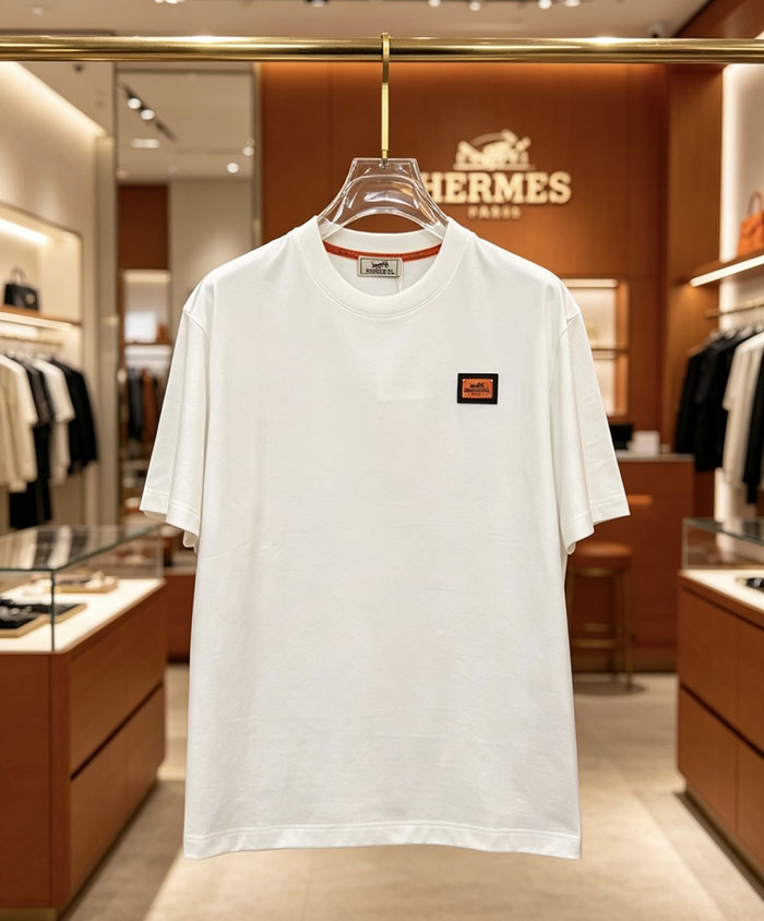 最高級エルメススーパーコピー HERMES コットン100% 2026年春夏最新作 半袖クルーネックTシャツ - ハイエンドカスタマイズ clothes202600377 エルメス メンズ Tシャツ 白 - 画像 (6)