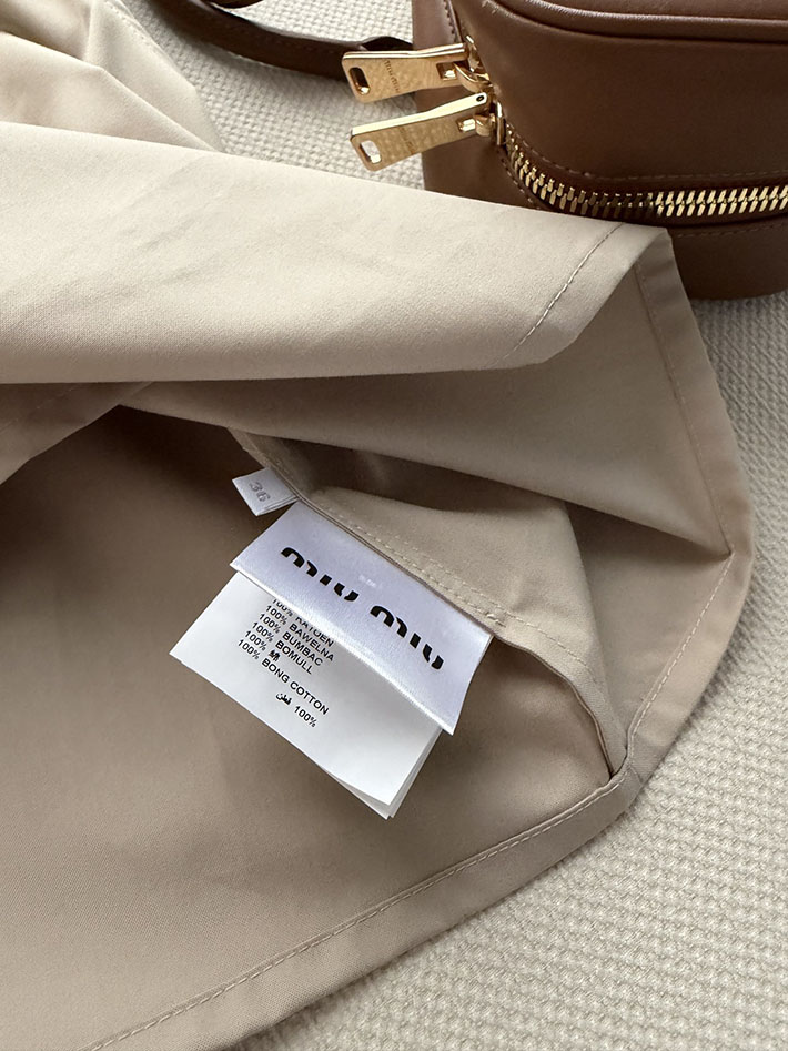 最高級ミュウミュウ服コピー MiuMiu パナマコットン クロップド トップ ライムストーン MT2240_12NS_F0A08 ミュウミュウ 服 レディース - 画像 (2)