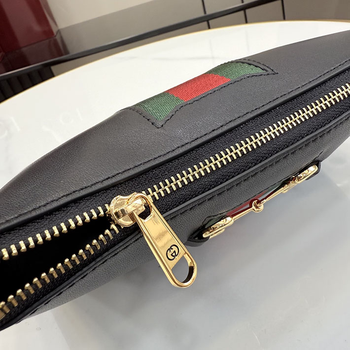 グッチ直営アウトレット店 GUCCI ホースビット ウェブ スモール ショルダーバッグ ブラック 867130 AAGOQ 1057 グッチ バッグ アウトレット - 画像 (4)