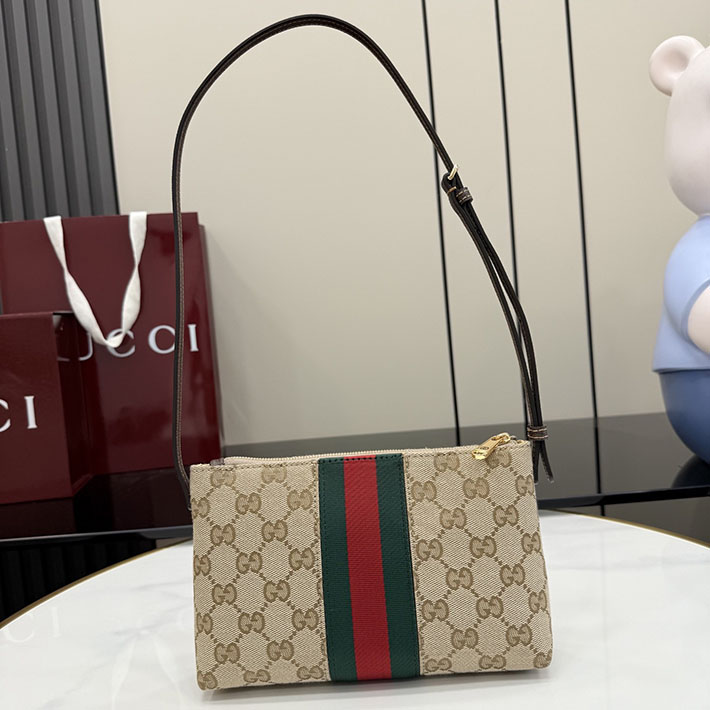 グッチ直営アウトレット店 GUCCI ホースビット ウェブ スモール ショルダーバッグ サンド ブラウン 867130 FAF88 9645 レディース グッチ バッグ - 画像 (10)