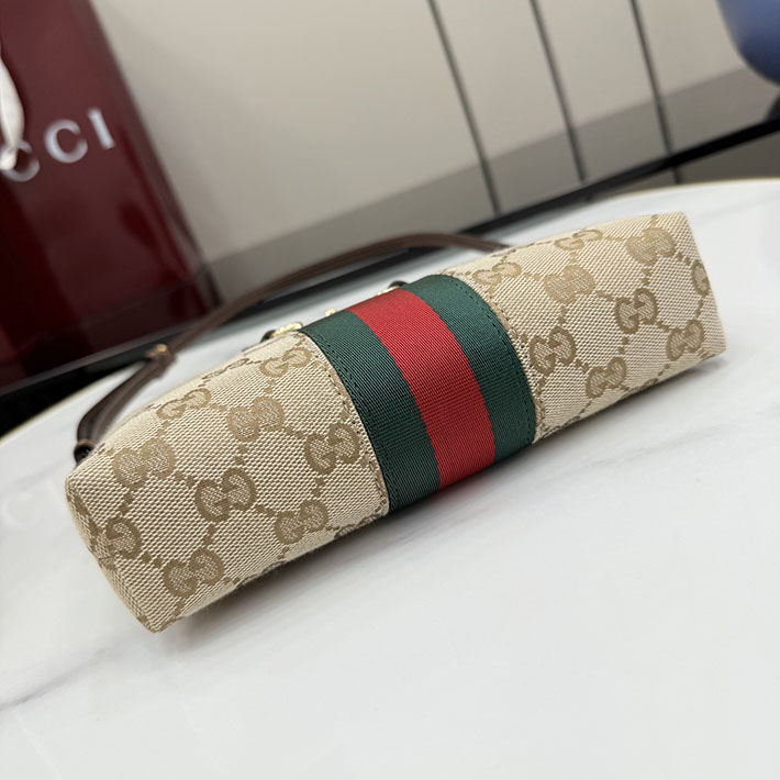 グッチ直営アウトレット店 GUCCI ホースビット ウェブ スモール ショルダーバッグ サンド ブラウン 867130 FAF88 9645 レディース グッチ バッグ - 画像 (9)