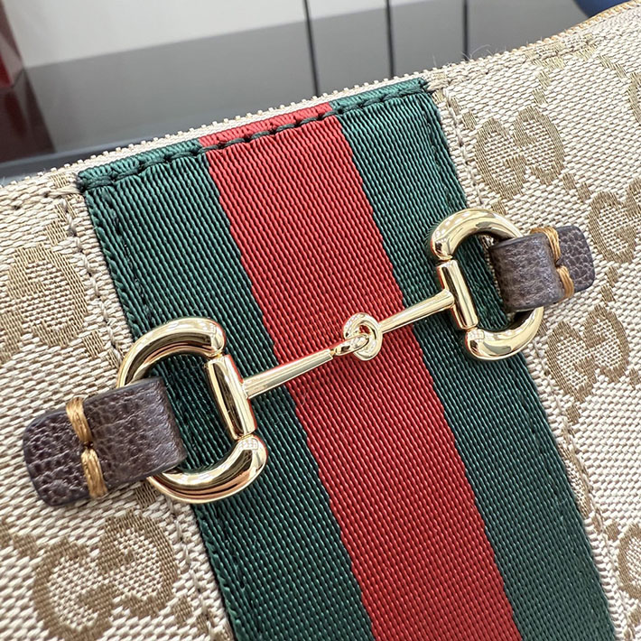 グッチ直営アウトレット店 GUCCI ホースビット ウェブ スモール ショルダーバッグ サンド ブラウン 867130 FAF88 9645 レディース グッチ バッグ - 画像 (8)
