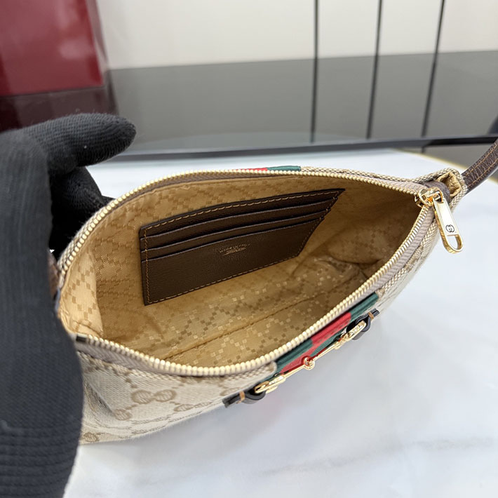 グッチ直営アウトレット店 GUCCI ホースビット ウェブ スモール ショルダーバッグ サンド ブラウン 867130 FAF88 9645 レディース グッチ バッグ - 画像 (5)
