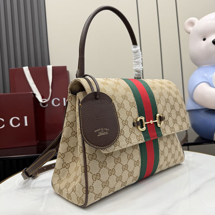 グッチ直営アウトレット店 GUCCI パパラッツォ ミディアム トップハンドルバッグ サンド ブラウン 875018 FAFV9 9653 グッチ バッグ アウトレット - 画像 (12)