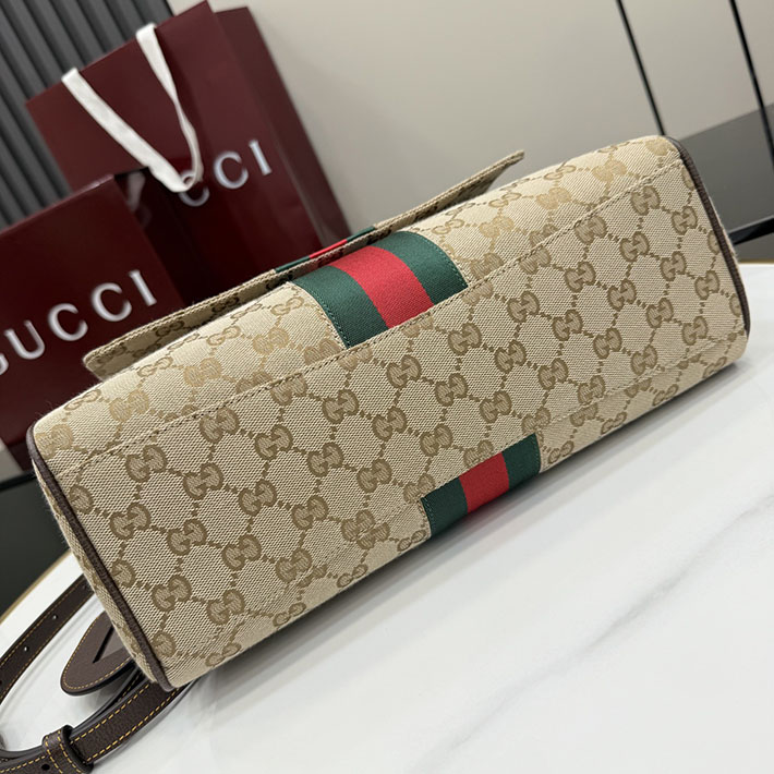 グッチ直営アウトレット店 GUCCI パパラッツォ ミディアム トップハンドルバッグ サンド ブラウン 875018 FAFV9 9653 グッチ バッグ アウトレット - 画像 (10)