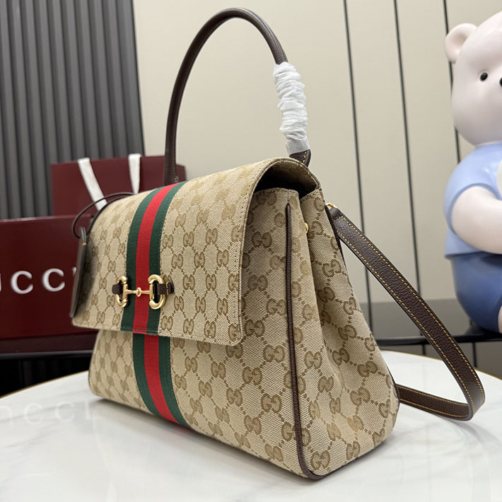 グッチ直営アウトレット店 GUCCI パパラッツォ ミディアム トップハンドルバッグ サンド ブラウン 875018 FAFV9 9653 グッチ バッグ アウトレット - 画像 (8)