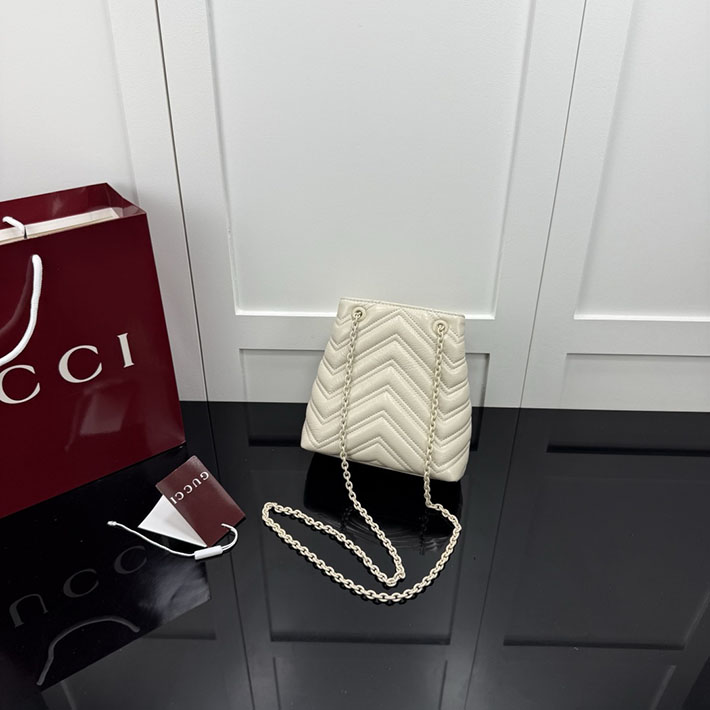 グッチ直営アウトレット店 GUCCI GGマーモント ナノ バケットバッグ ホワイト 856404 AAFS1 9022 グッチ バッグ アウトレット - 画像 (7)