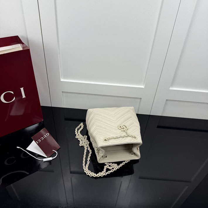グッチ直営アウトレット店 GUCCI GGマーモント ナノ バケットバッグ ホワイト 856404 AAFS1 9022 グッチ バッグ アウトレット - 画像 (6)