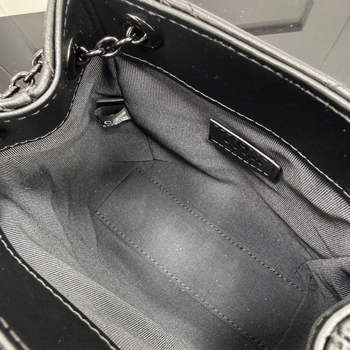 グッチ直営アウトレット店 GUCCI GGマーモント ナノ バケットバッグ ブラック 856404 AAFS1 1000 グッチ バッグ 黒 - 画像 (3)