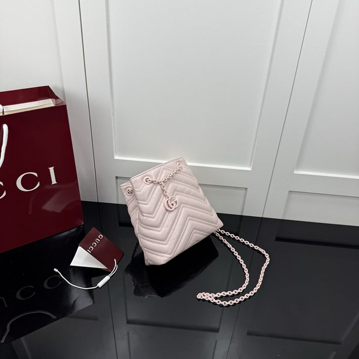 グッチ直営アウトレット店 GUCCI GGマーモント ナノ バケットバッグ ダスティピンク 856404 AAFS1 5729 レディース グッチ バッグ - 画像 (8)