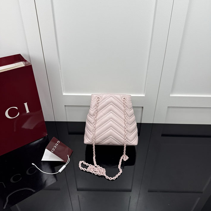 グッチ直営アウトレット店 GUCCI GGマーモント ナノ バケットバッグ ダスティピンク 856404 AAFS1 5729 レディース グッチ バッグ - 画像 (7)