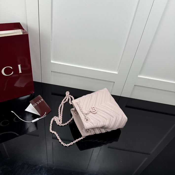 グッチ直営アウトレット店 GUCCI GGマーモント ナノ バケットバッグ ダスティピンク 856404 AAFS1 5729 レディース グッチ バッグ - 画像 (6)