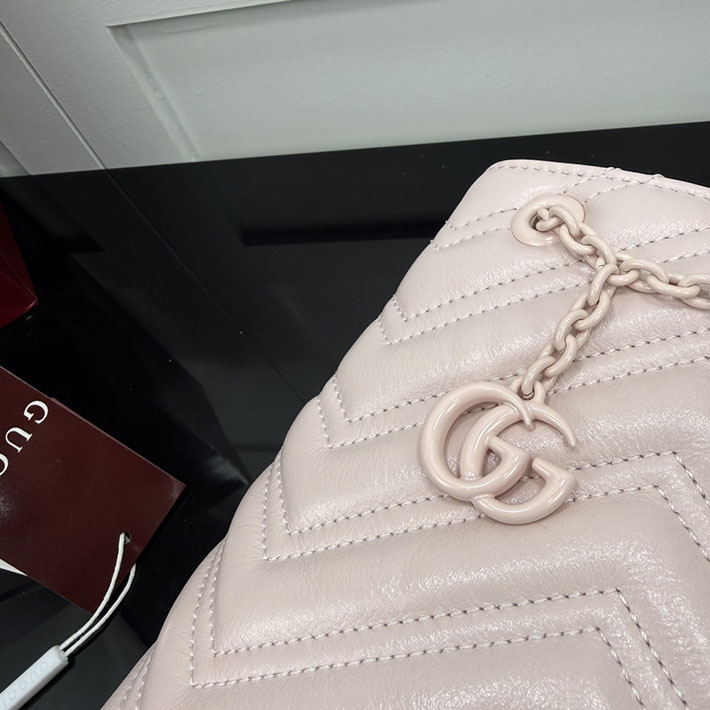 グッチ直営アウトレット店 GUCCI GGマーモント ナノ バケットバッグ ダスティピンク 856404 AAFS1 5729 レディース グッチ バッグ - 画像 (4)