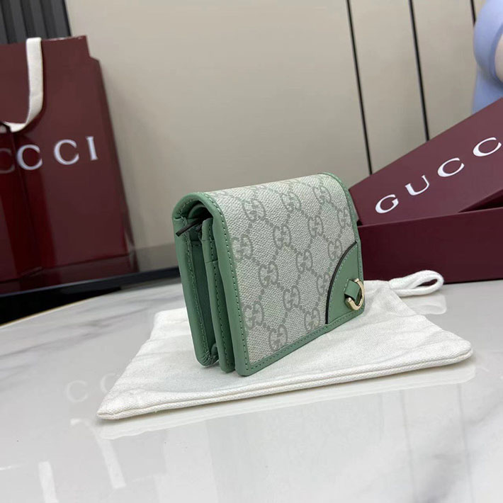 グッチ 財布 アウトレット GUCCI GGエンブレムカードケース ウォレット 財布 セージグリーン 820692 FAD6L 8458 グッチ 財布 アウトレット - 画像 (6)
