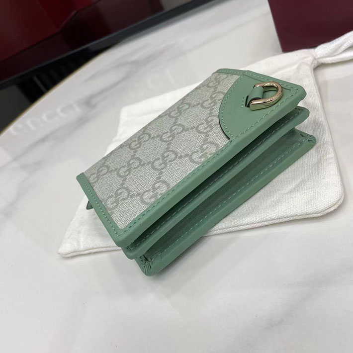 グッチ 財布 アウトレット GUCCI GGエンブレムカードケース ウォレット 財布 セージグリーン 820692 FAD6L 8458 グッチ 財布 アウトレット - 画像 (4)