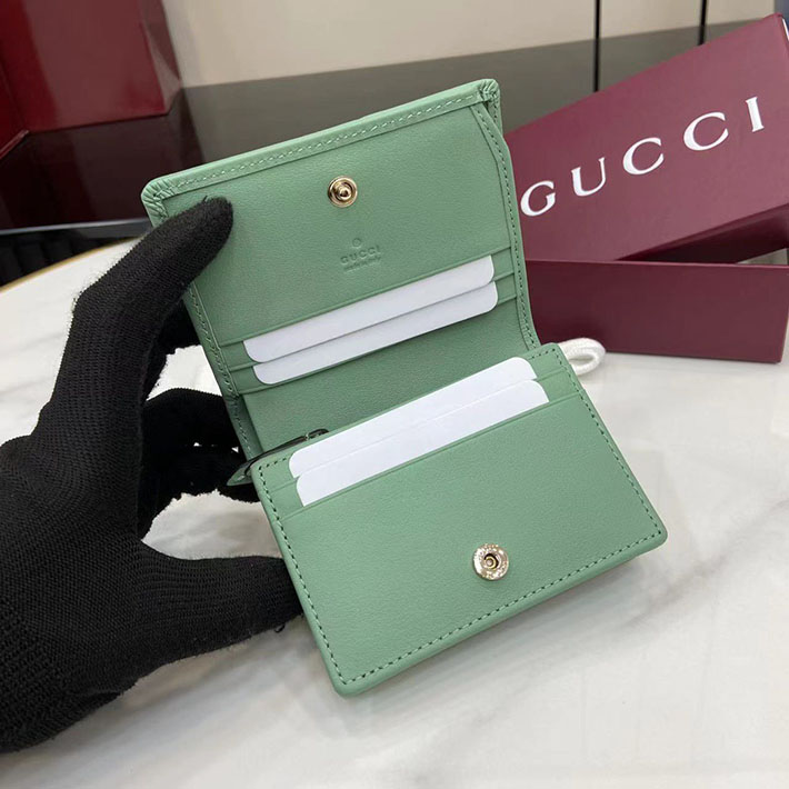 グッチ 財布 アウトレット GUCCI GGエンブレムカードケース ウォレット 財布 セージグリーン 820692 FAD6L 8458 グッチ 財布 アウトレット - 画像 (3)
