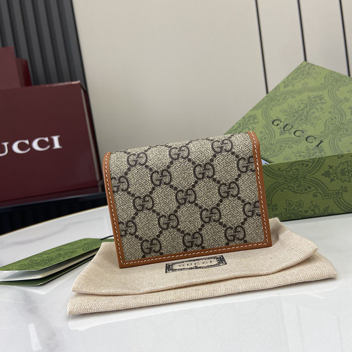 グッチ 財布 アウトレット GUCCI GGエンブレム スモールウォレット ベージュ&ダークブラウン 820692 FAD6L 9758 グッチ 財布 安い - 画像 (7)