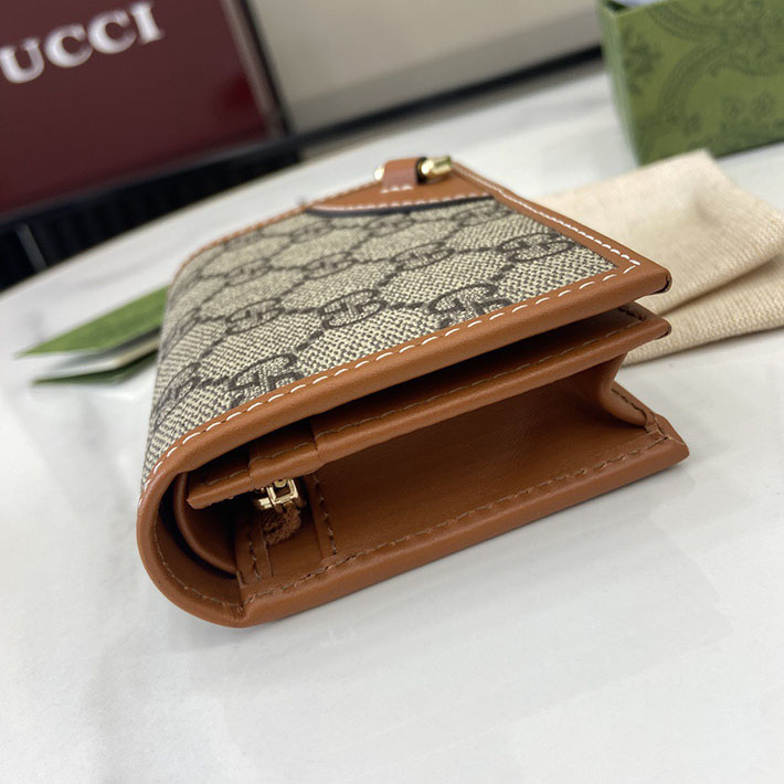 グッチ 財布 アウトレット GUCCI GGエンブレム スモールウォレット ベージュ&ダークブラウン 820692 FAD6L 9758 グッチ 財布 安い - 画像 (6)