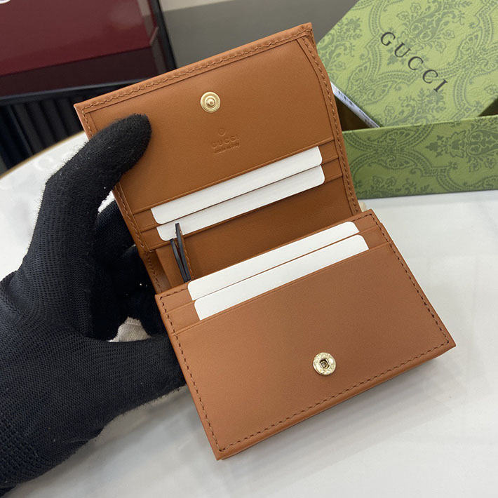 グッチ 財布 アウトレット GUCCI GGエンブレム スモールウォレット ベージュ&ダークブラウン 820692 FAD6L 9758 グッチ 財布 安い - 画像 (2)