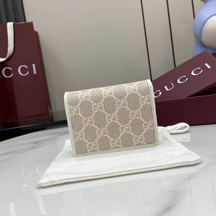 グッチ 財布 アウトレット GUCCI GGエンブレム スモールウォレット ベージュ&ホワイト 820692 FAD6L 9641 グッチ 財布 二つ折り アウトレット - 画像 (5)
