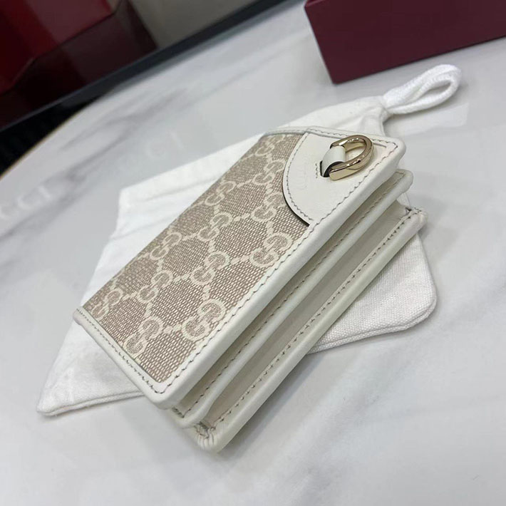 グッチ 財布 アウトレット GUCCI GGエンブレム スモールウォレット ベージュ&ホワイト 820692 FAD6L 9641 グッチ 財布 二つ折り アウトレット - 画像 (4)
