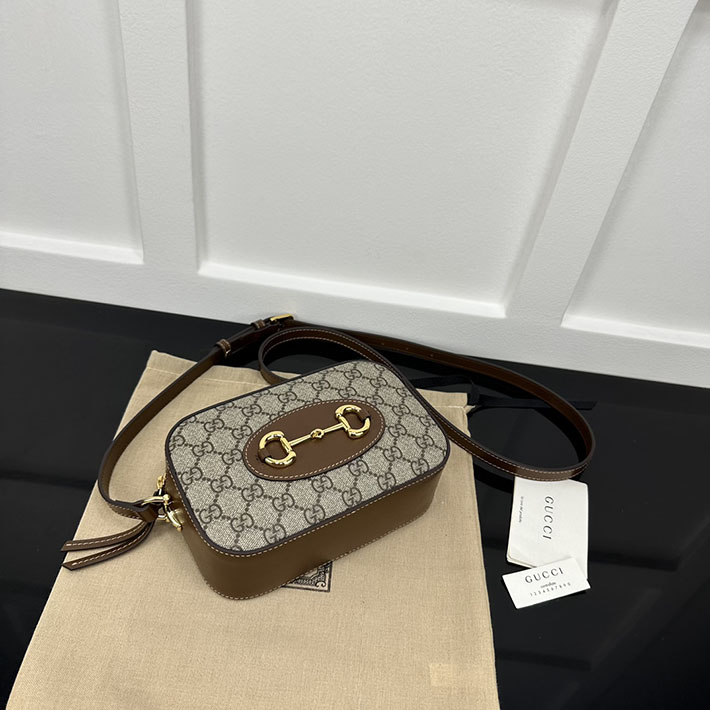 グッチ直営アウトレット店 GUCCI ホースビット 1955 スモール カメラバッグ ベージュ&エボニー 760196 92TCG 8563 グッチ ミニバッグ 人気 - 画像 (4)