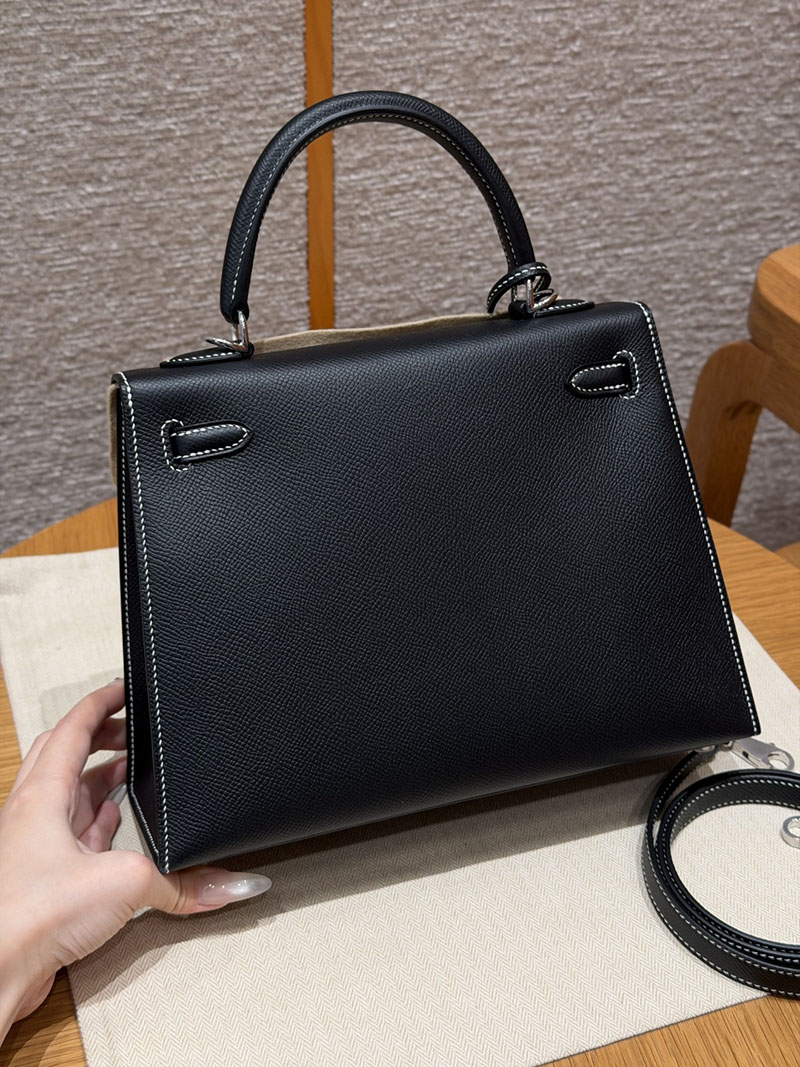エルメス ケリー 25の通販 HERMES ケリー25 外縫い ブラック ヴォーエプソン シルバー金具 2633942 ケリー25 外縫い 黒 - 画像 (9)