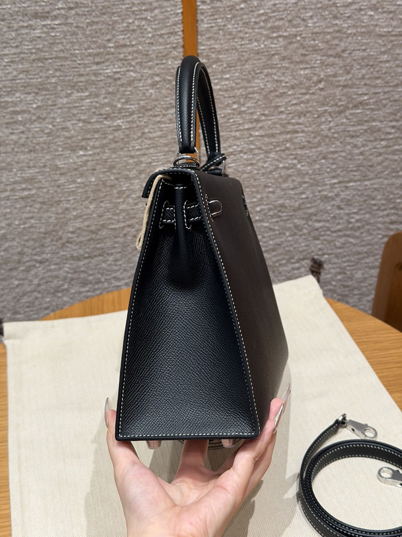 エルメス ケリー 25の通販 HERMES ケリー25 外縫い ブラック ヴォーエプソン シルバー金具 2633942 ケリー25 外縫い 黒 - 画像 (7)