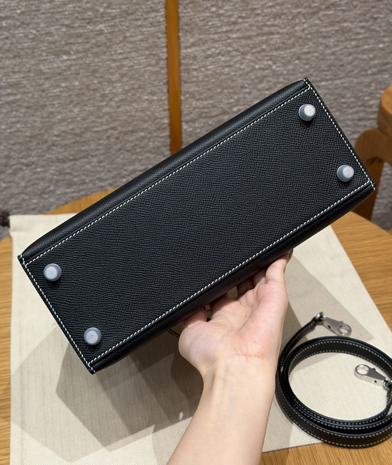 エルメス ケリー 25の通販 HERMES ケリー25 外縫い ブラック ヴォーエプソン シルバー金具 2633942 ケリー25 外縫い 黒 - 画像 (6)