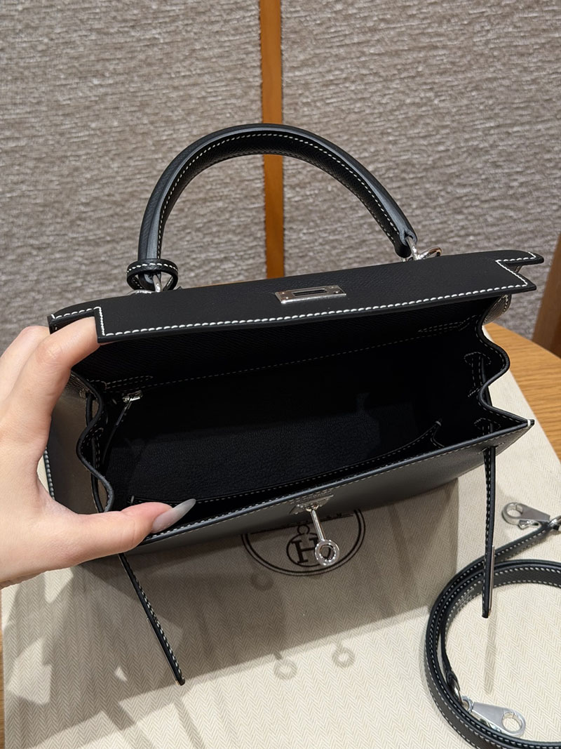 エルメス ケリー 25の通販 HERMES ケリー25 外縫い ブラック ヴォーエプソン シルバー金具 2633942 ケリー25 外縫い 黒 - 画像 (5)