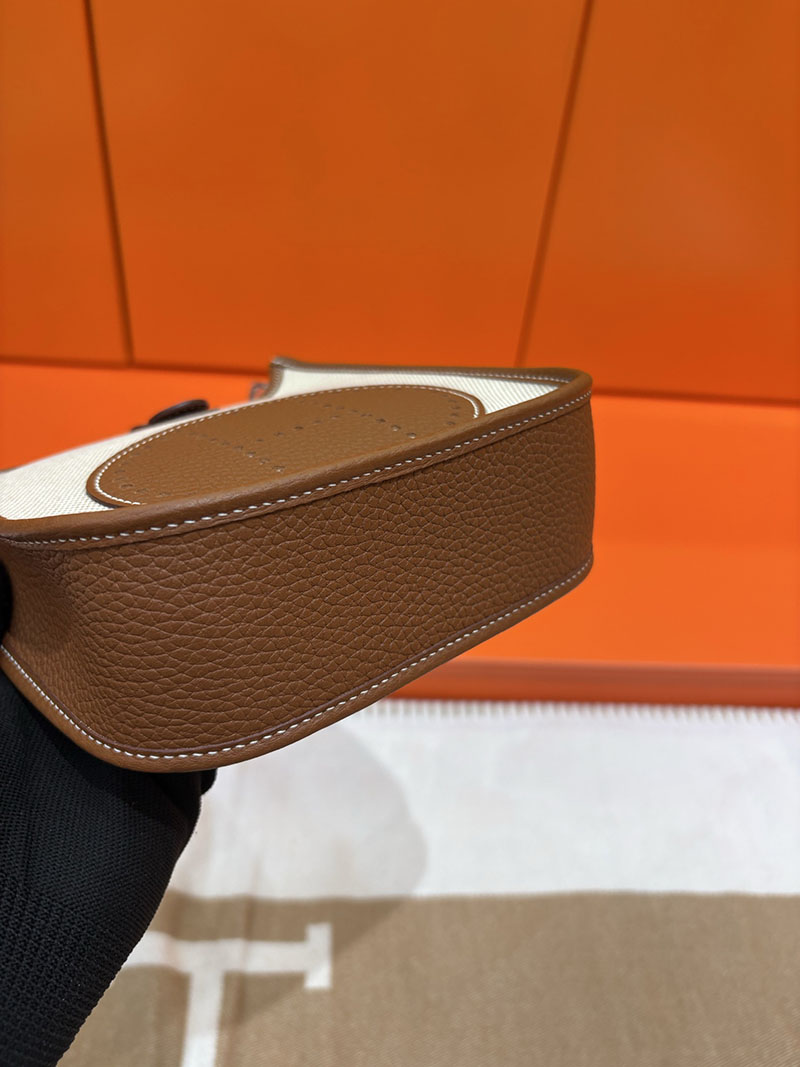エルメス エヴリン ミニ HERMES エヴリン TPM ベージュ×ブラウン トワルアッシュ/トゴ シルバー金具 2633945 エヴリンTPM 人気色 - 画像 (2)