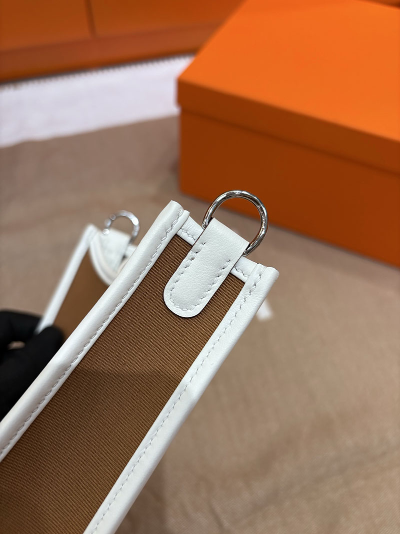 エルメス エヴリン ミニ HERMES エヴリン TPM ホワイト×ブラウン トワルアッシュ/トゴ シルバー金具 2633953 エルメス エヴリン ミニ - 画像 (4)