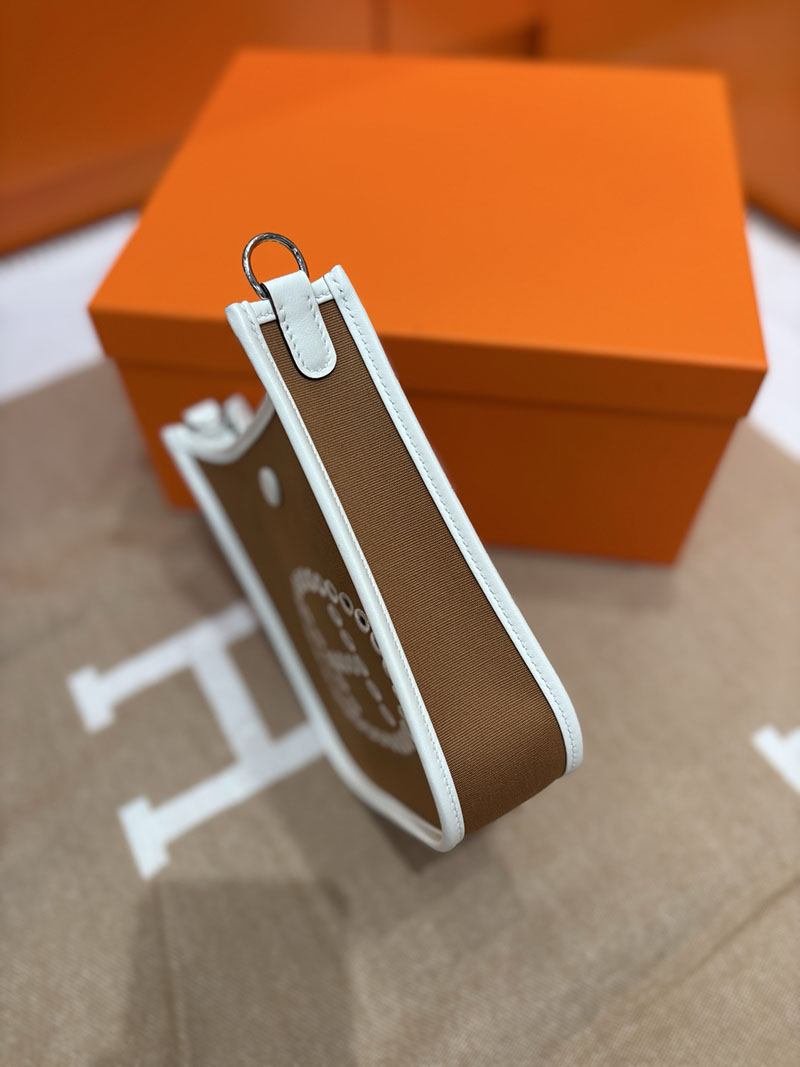 エルメス エヴリン ミニ HERMES エヴリン TPM ホワイト×ブラウン トワルアッシュ/トゴ シルバー金具 2633961 エルメス ミニ ショルダー - 画像 (7)