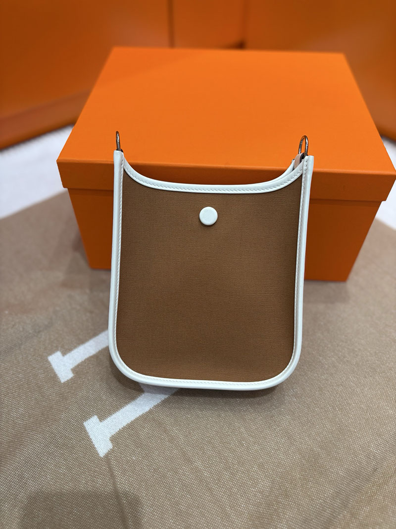 エルメス エヴリン ミニ HERMES エヴリン TPM ホワイト×ブラウン トワルアッシュ/トゴ シルバー金具 2633961 エルメス ミニ ショルダー - 画像 (6)