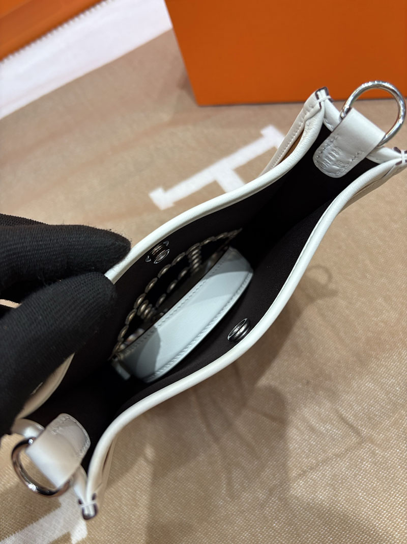 エルメス エヴリン ミニ HERMES エヴリン TPM ホワイト×ブラウン トワルアッシュ/トゴ シルバー金具 2633961 エルメス ミニ ショルダー - 画像 (2)