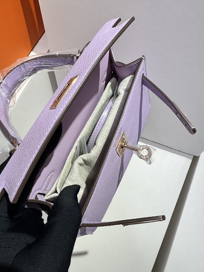 エルメス HERMES ケリーミニ2 外縫い ギモーヴ ヴォーエプソン ゴールド金具 2633983 エルメス ミニケリー 定価 - 画像 (3)
